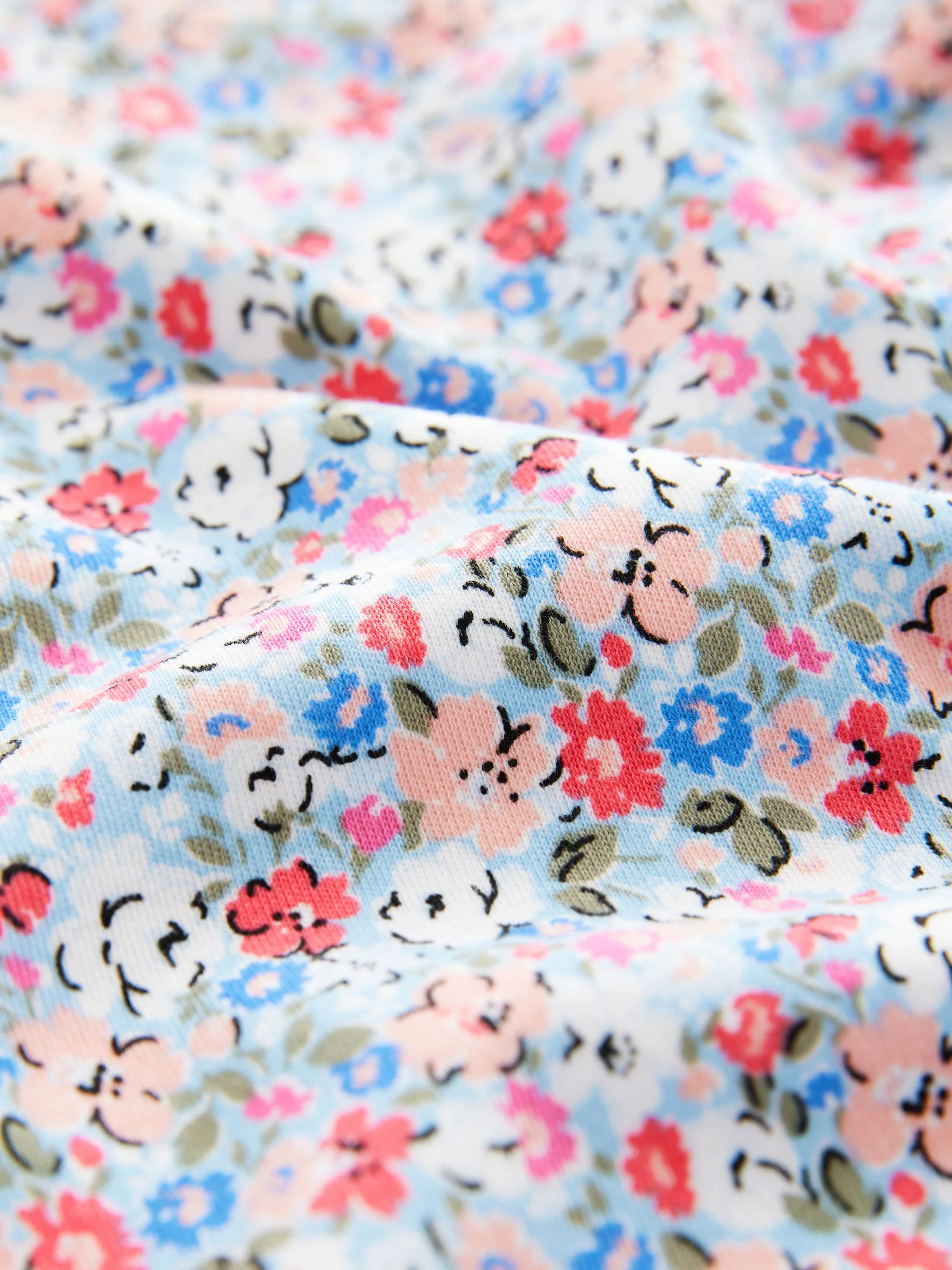 Blauw-rood gebloemd - Set van 3 pyjama's met bloemenprint