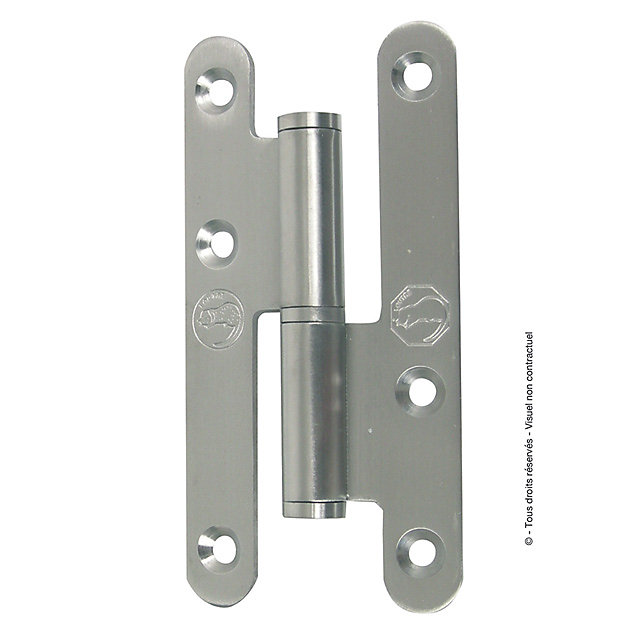 Paumelle parisienne droit bout rond en Inox 140x70 mm