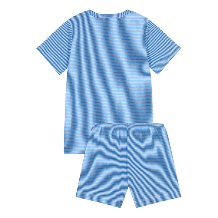 Petit Bateau Pyjama Short Manael Rayé | Bleu