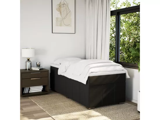 Sommier à lattes de lit avec matelas Noir 90x190 cm Tissu