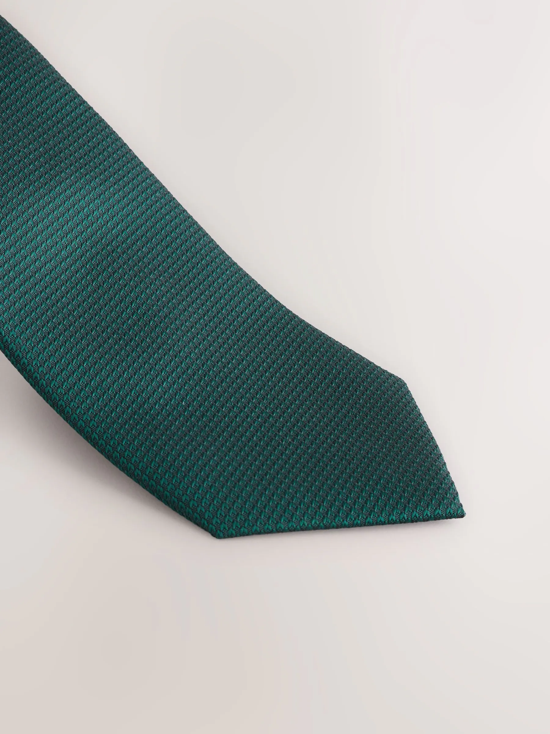 Groen - Set met textuurrijke stropdas en pochet