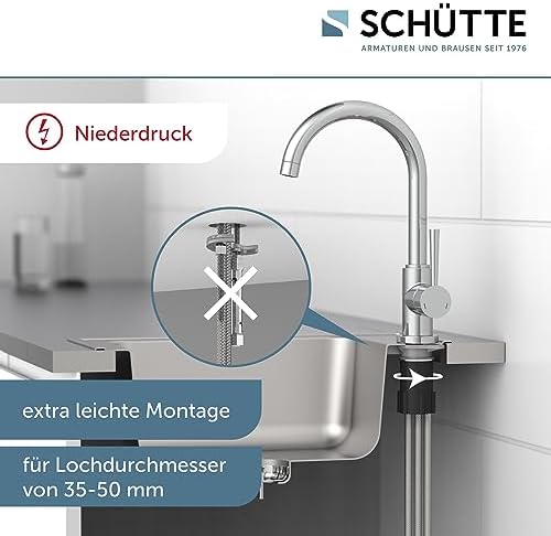 SCHÜTTE Cornwall 79161 Robinet de cuisine pivotant à 360 ° avec mitigeur monocommande Blanc : Bricolage