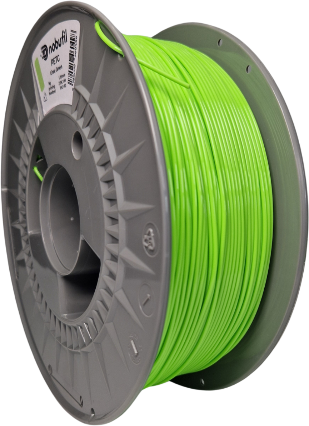 Nobufil  PETG Lime Green, 1,75 mm / 1000 g    Leicht zu druckendes PETG Filament aus recyceltem Kunststoffabfall