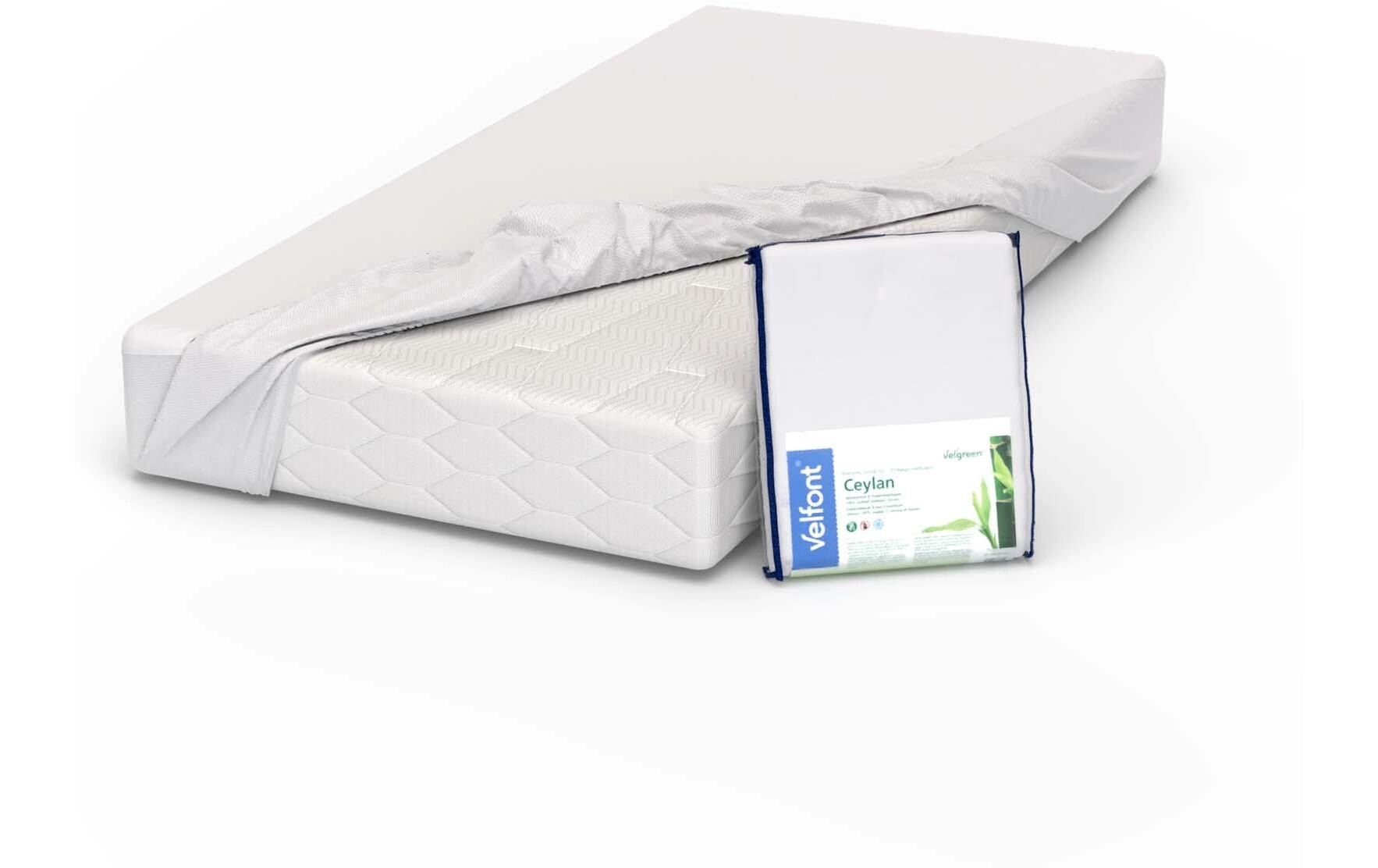 Fixmolton Ceylan Bambus, 90 x 200 cm, WeissMatratzenschoner aus 100% Bambus-Viscose