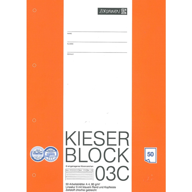 Kieserblock 03C - Lineatur 3 - A4 - Liniert - 3. Klasse