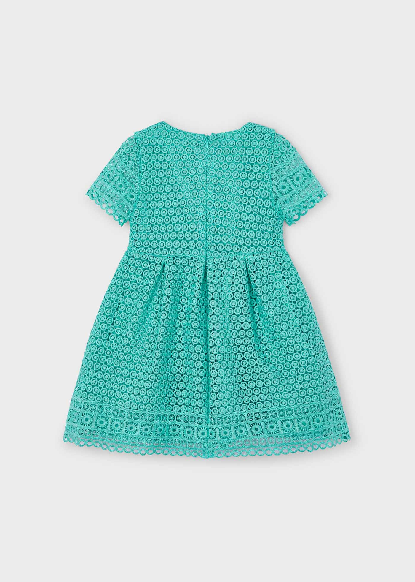 Vestido de guipure fúcsia para meninas