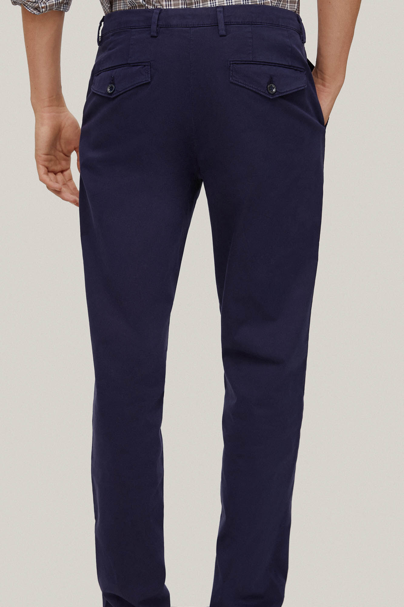 Calça chino premium flexível de corte regular - Azul