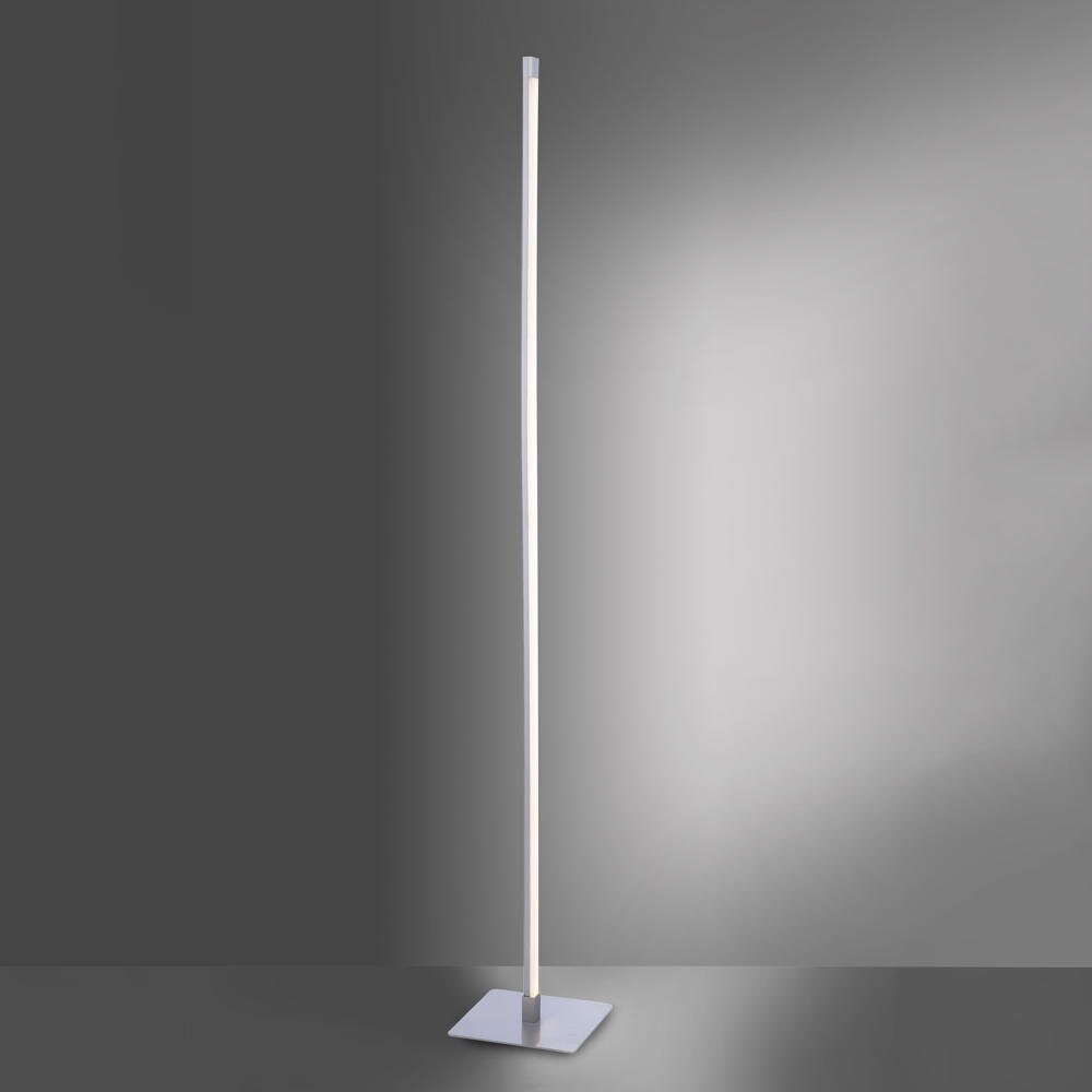famlights | Alexia LED vloerlamp in zilver, 10,8W, 1200lm, recht