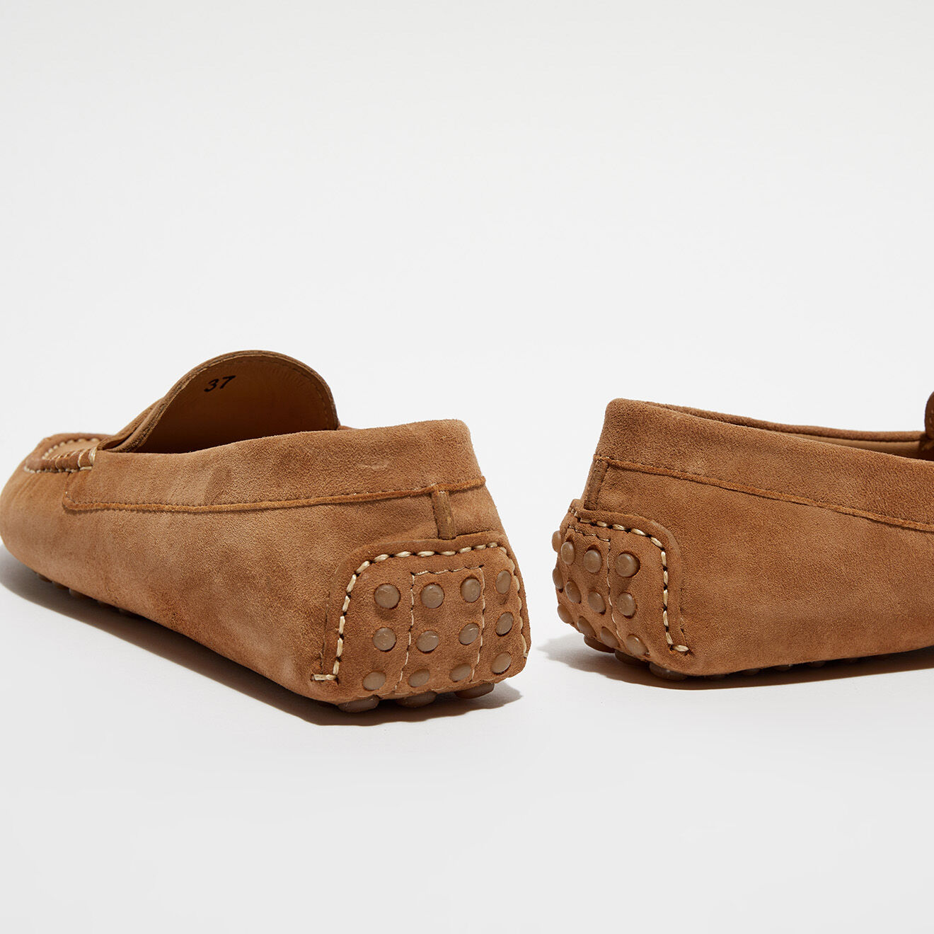 Loafers Mocassins en Velours de Cuir Jade noisette