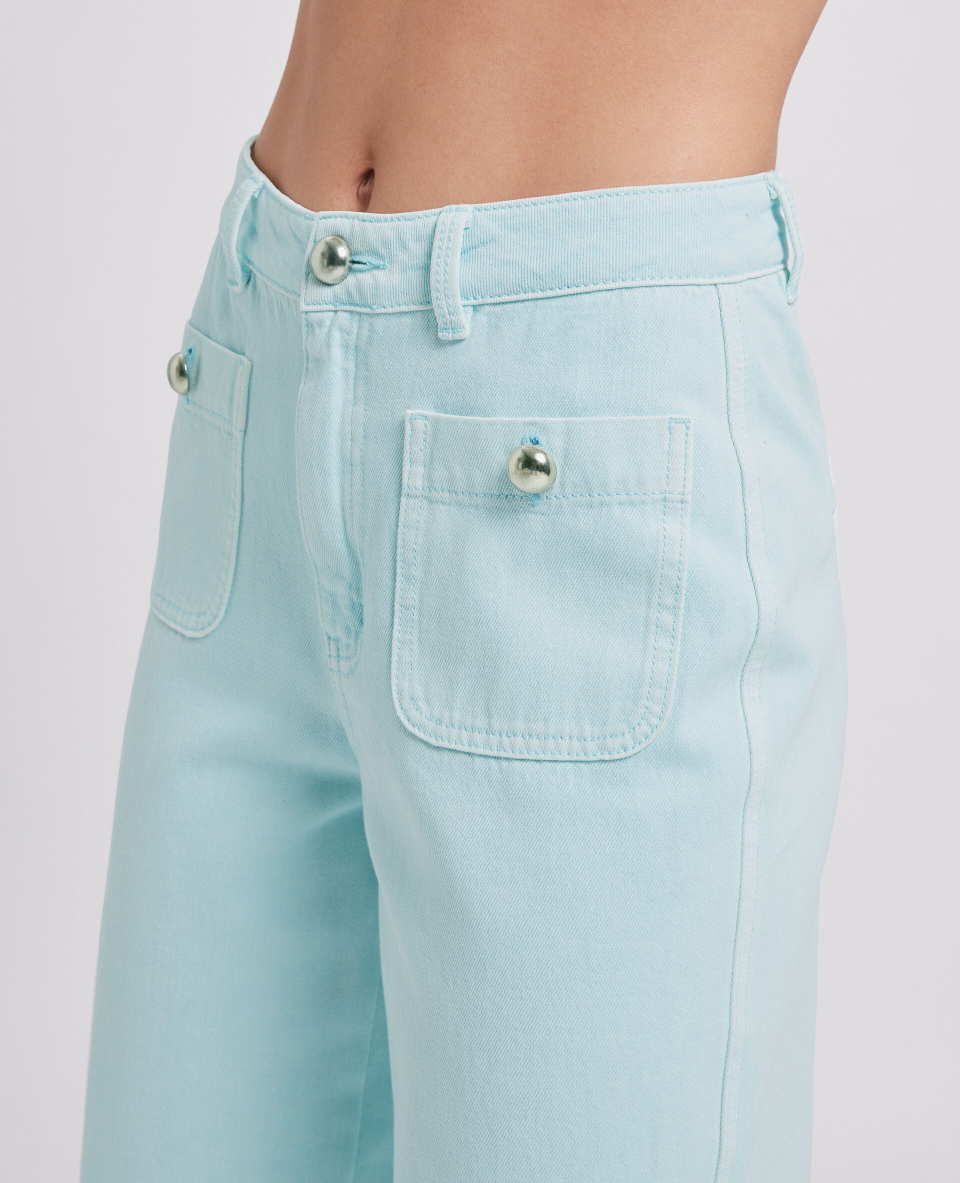 Jean wide taille haute - Bleu clair