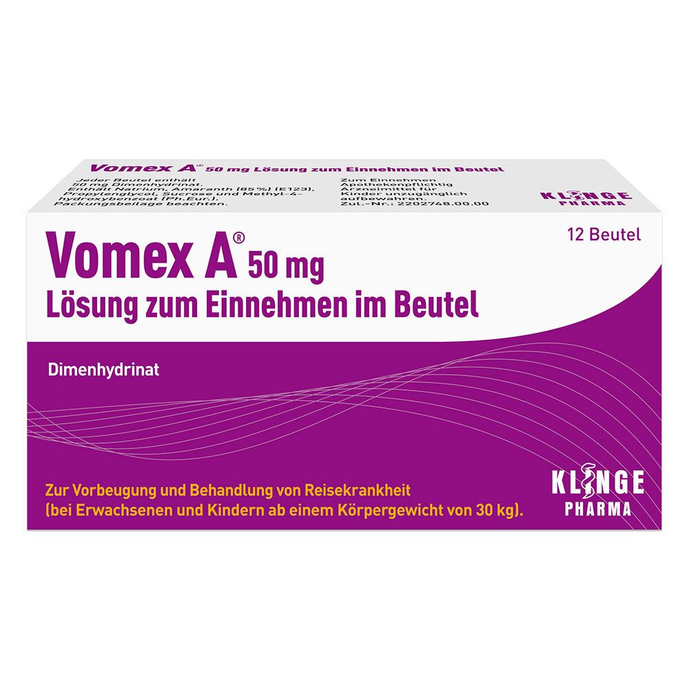 VOMEX A 50 mg im Beutel für Unterwegs