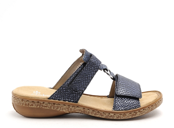 Rieker mules et sabots plats femme 628p9 bleu
