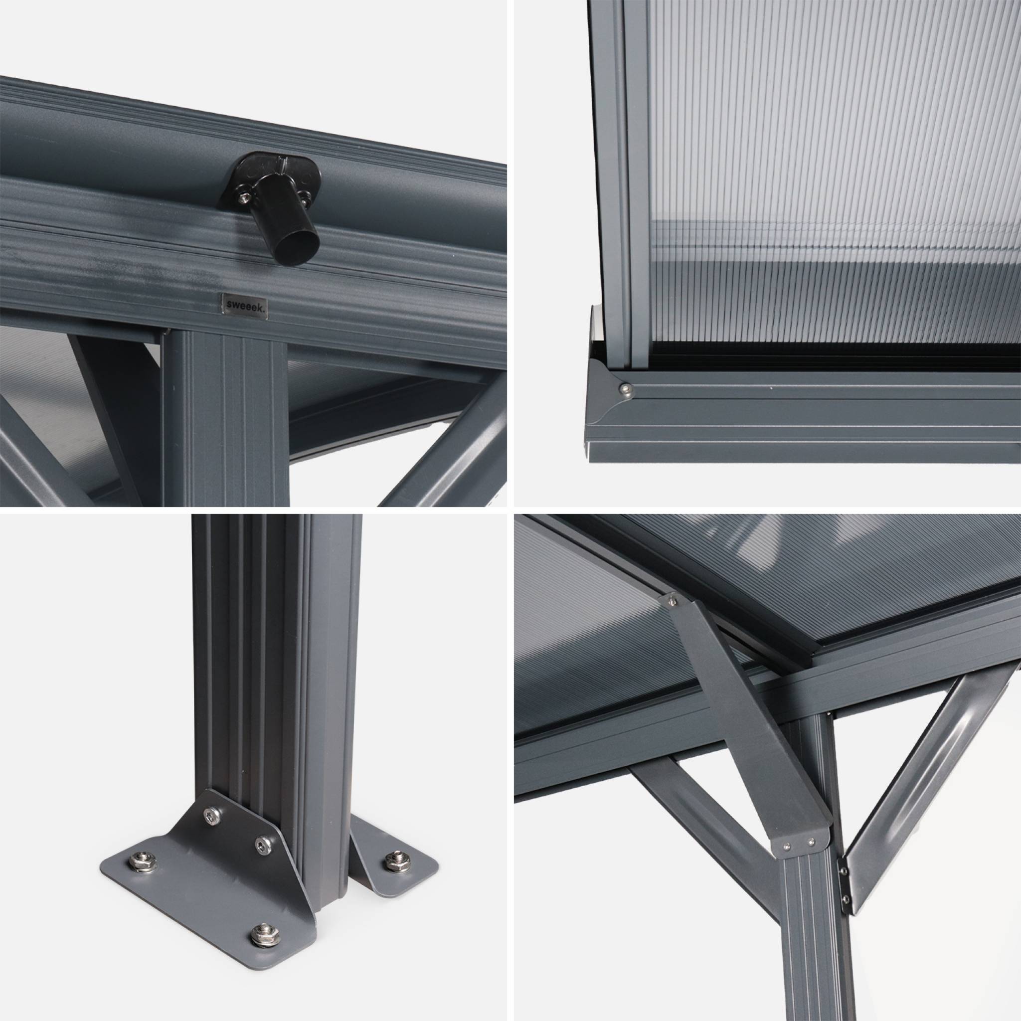 sweeek - Carport, antraciet aluminium, 5x3m