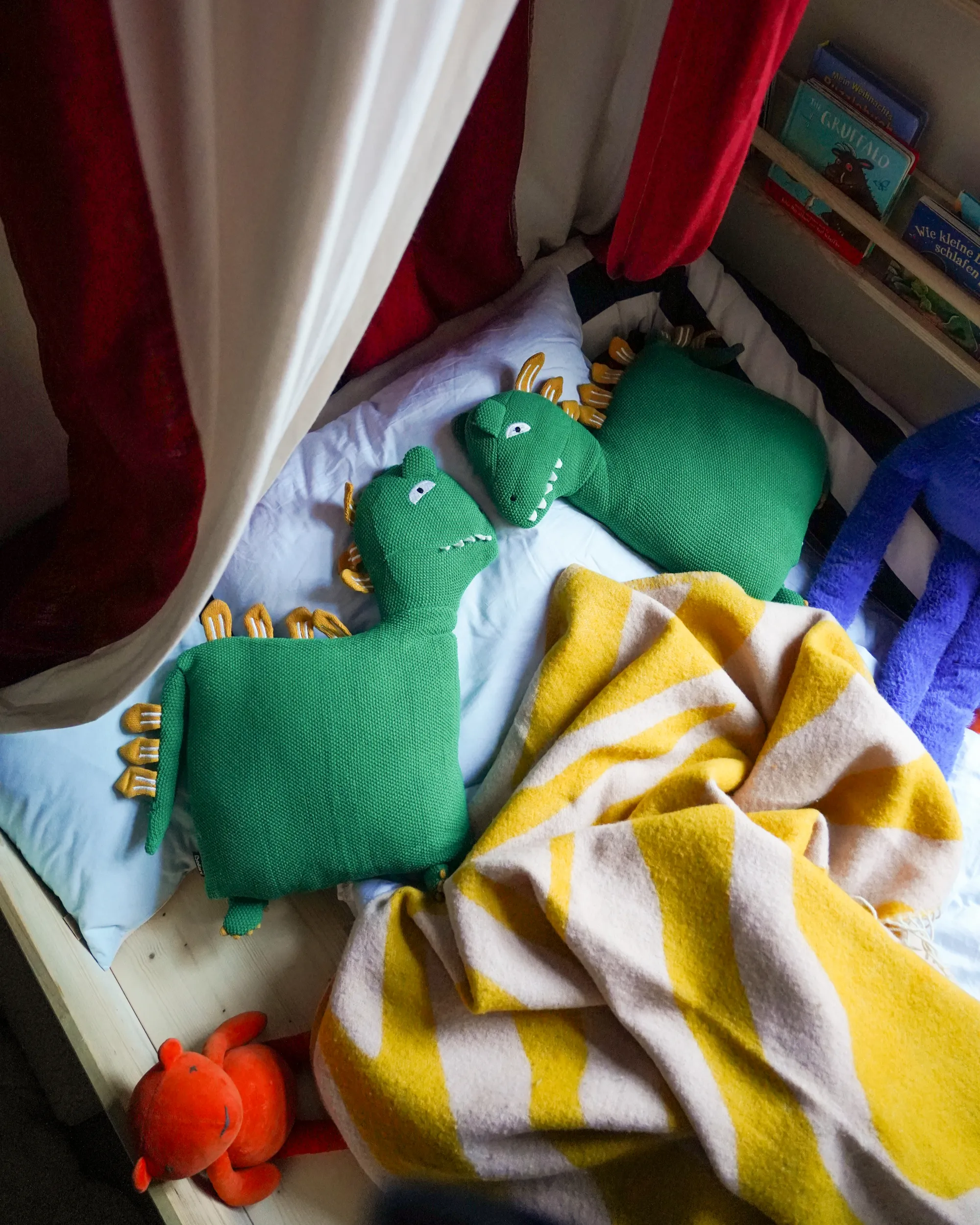 Set van 2 sierkussens DINOS Katoen 45 x 45 cm Groen Dinosaurus