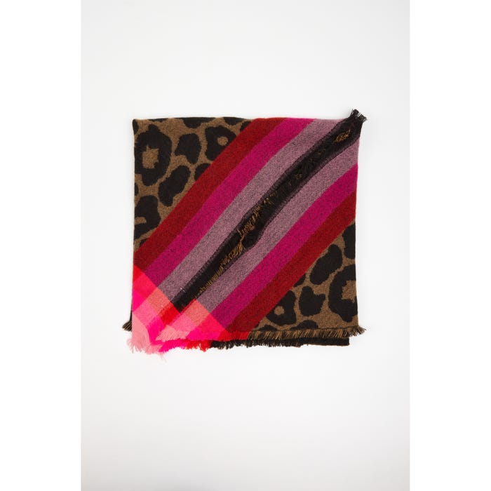 Veritas-Geweven driehoekige sjaal leopard fluo