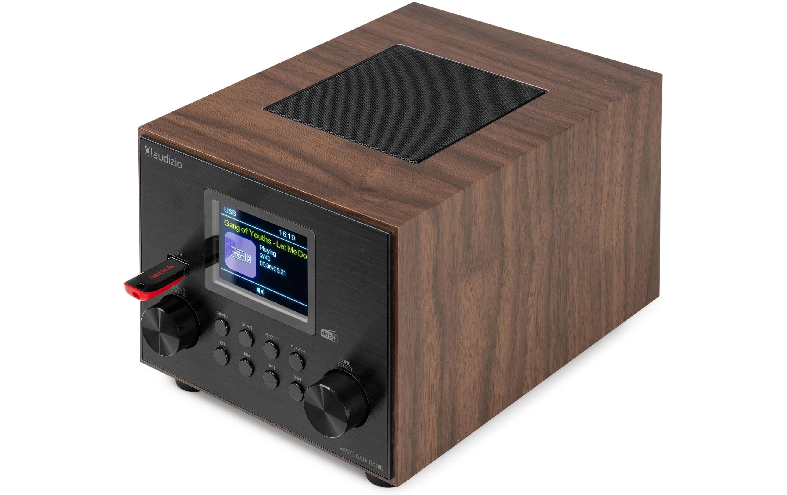 DAB+ Radio Vieste BraunDAB+ Radio mit Stereo Lautsprecher und Subwoofer