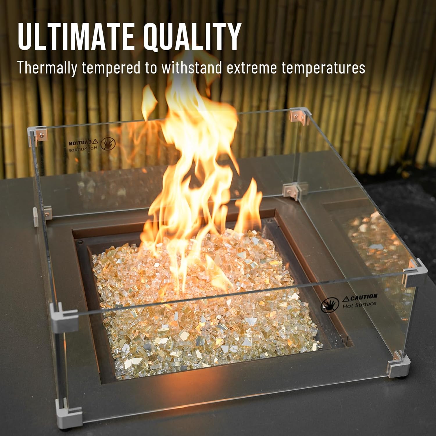 Skyflame Hochglanz 4,5 kg Feuerglas Feuerstelle Kamin Landschaftsbau 1/10.2 cm Gold Reflektierend