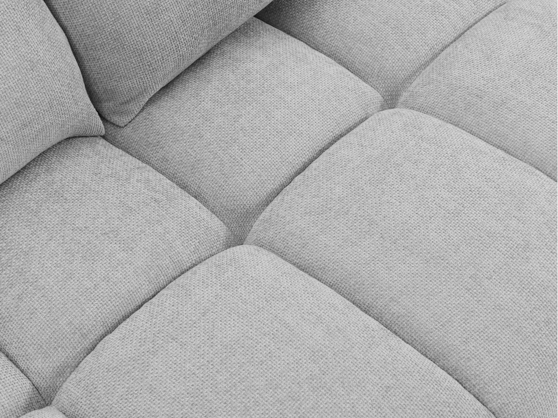 Canapé 2 places dossier avance-recule en tissu texturé gris clair APOLIU