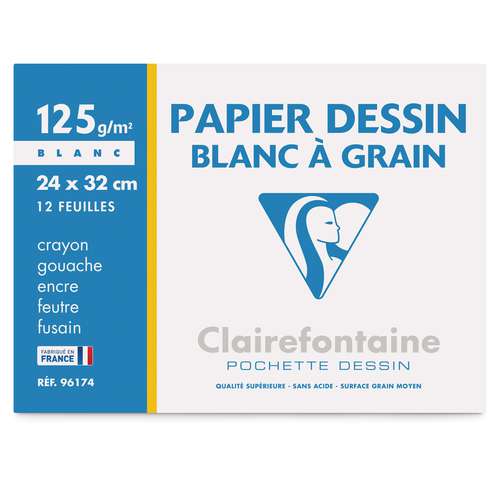 Clairefontaine Zeichenpapier PAPIER DESSIN BLANC À GRAIN