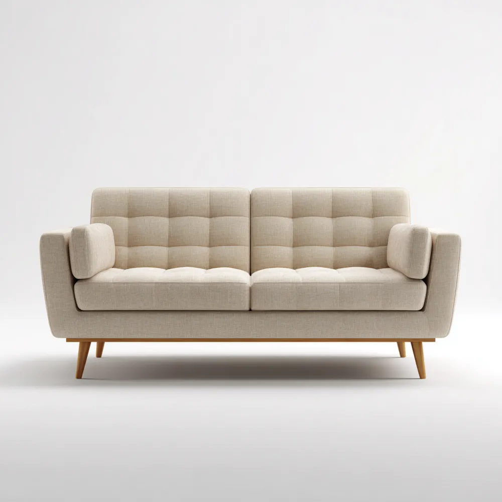 2-Sitzer-Sofa Leinenstoff 150x85x75 cm – Beige – Modernes Design