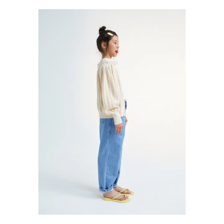 the new society Cardigan Rodney Coton Bio | Ecru