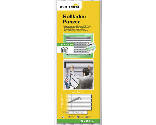 Schellenberg rolluik complete set Systeem Mini B 800 x H 1000 mm grijs