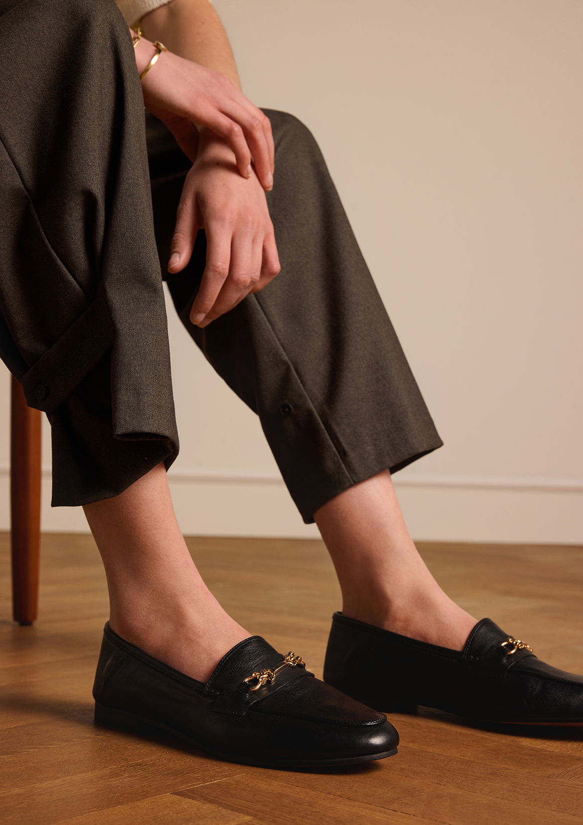 Zwarte leren loafers