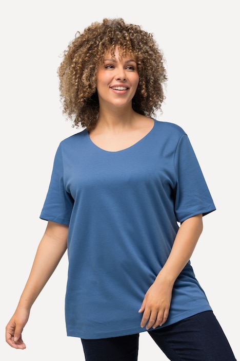 Shirt, doppellagige Vorderseite, Slim, Rundhals, Halbarm