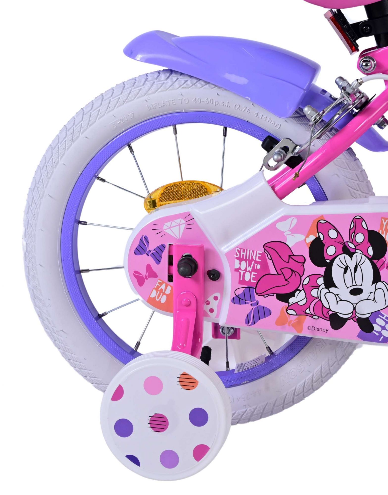 Kinderfahrrad Disney Minnie für Mädchen 14 Zoll Kinderrad in Rosa