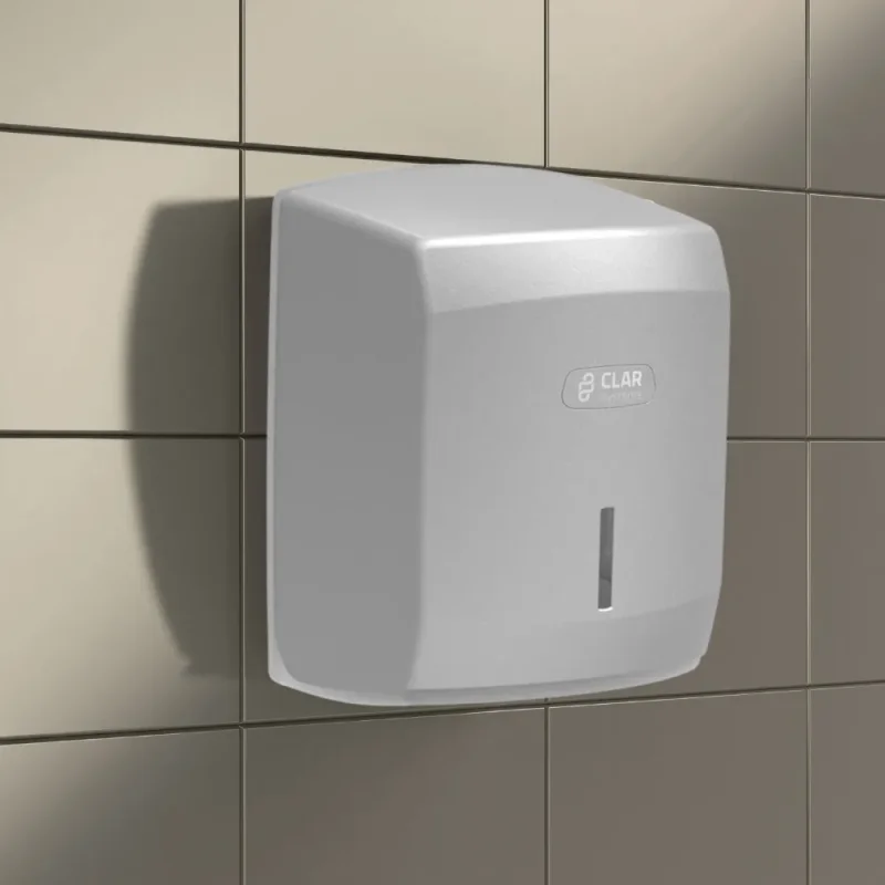 CLAR - Distributeur de papier essuie-mains argent - maxi dévidage