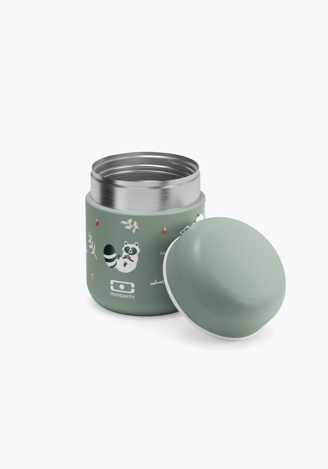 Monbento Small Insulated Kinder-Lunchbox Capsule Green Raccoon