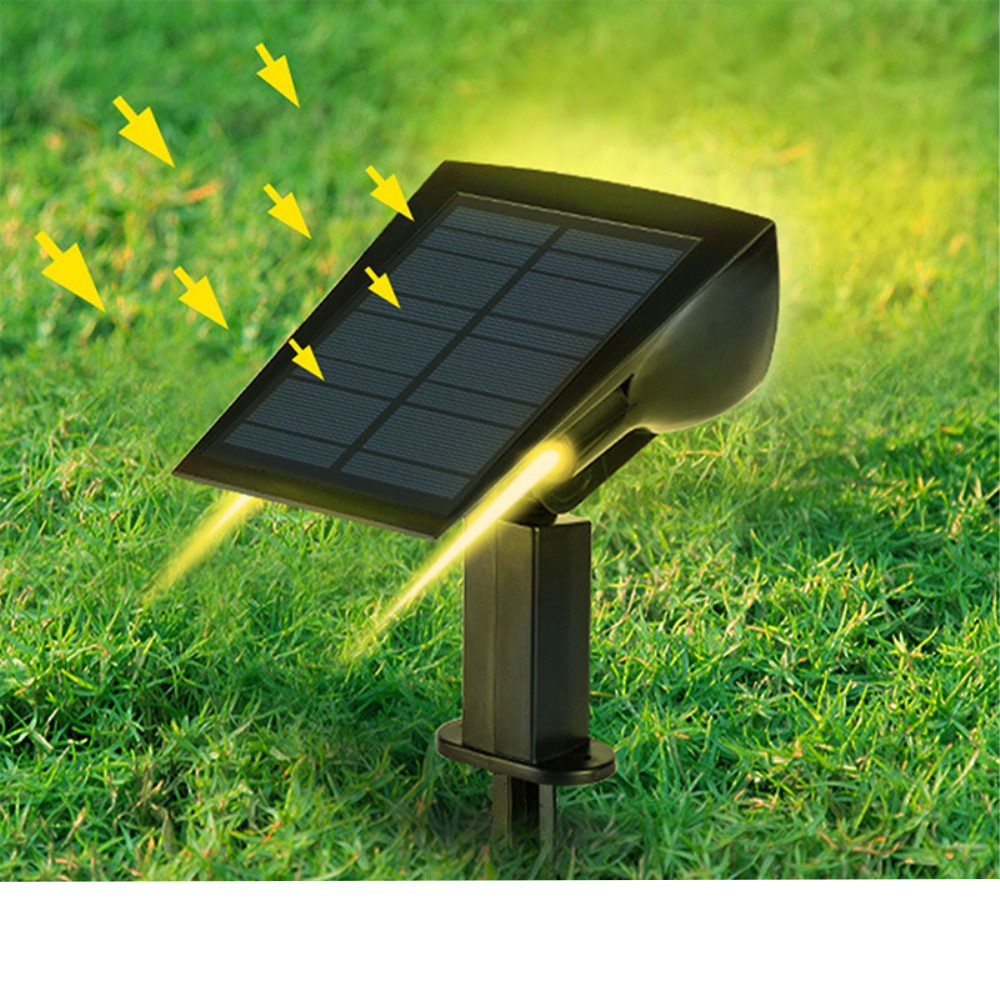 (900Lumen) LED Solar Lampe Outdoor Gartenleuchte mit Dämmerungssensor   Erdspiess (IP65) - Warmweiss