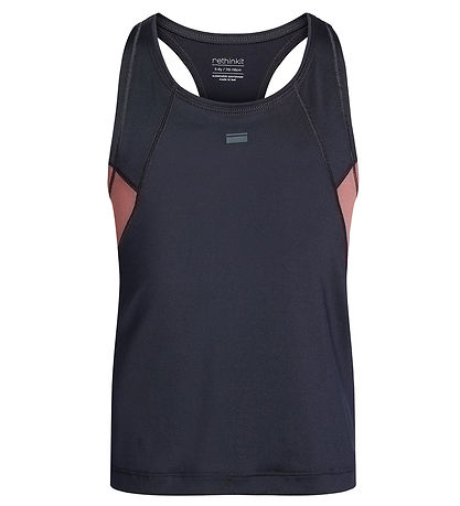 Rethinkit Tanktop - Anais - Midnight Blue m. Altrosa