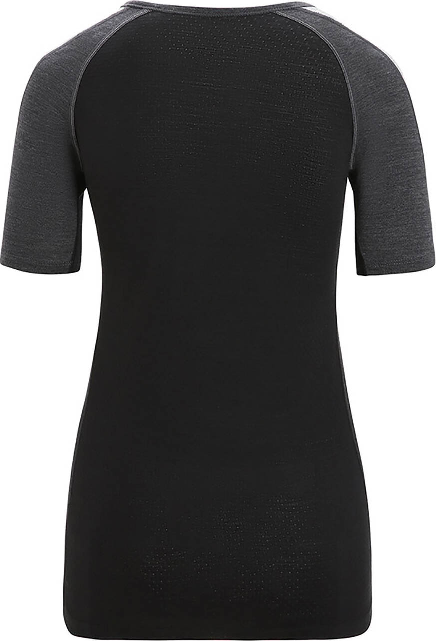 125 ZoneKnit Merino SS Crewe Thermal Top Dame Jet Heather/Black/Metro H/CB