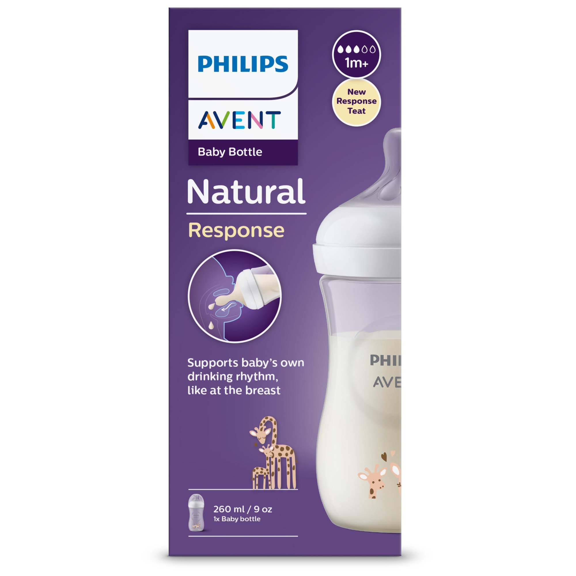 Philips Avent Natural fles 260ML geel