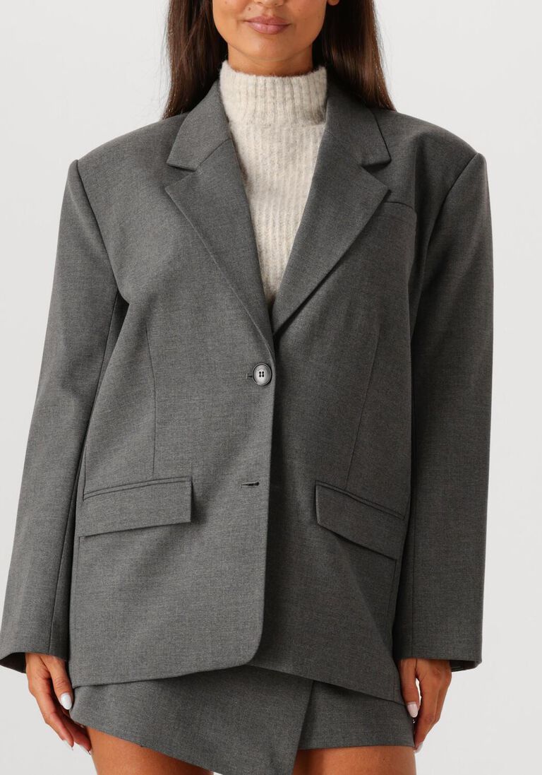 donkergrijze gestuz blazer gzpaula melange oz blazer