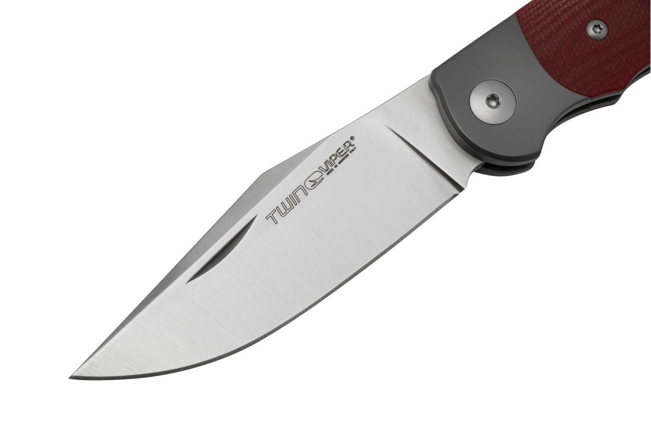 Viper Twin, V6002GR, Satin M390, Red G10 zakmes, Fabrizio Silvestrelli design