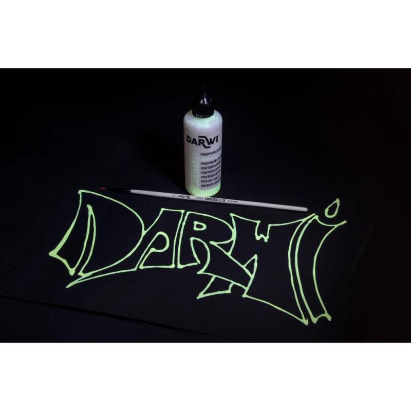 Darwi Flacon de 80 ml de Peinture Acrylique Universelle Phosphorescente - Lueur de nuit