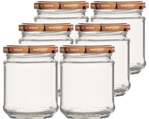 Inmaakpot, weckpot incl. draaideksel, fruit, 212 ml, 6 stuks.