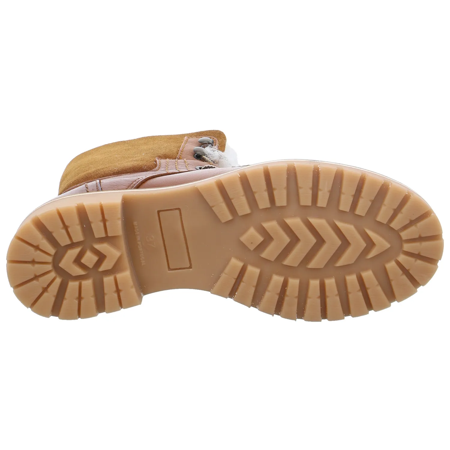 SCHUHENGEL Boot Cognac Leder  mit Woll- & Lammfellfutter