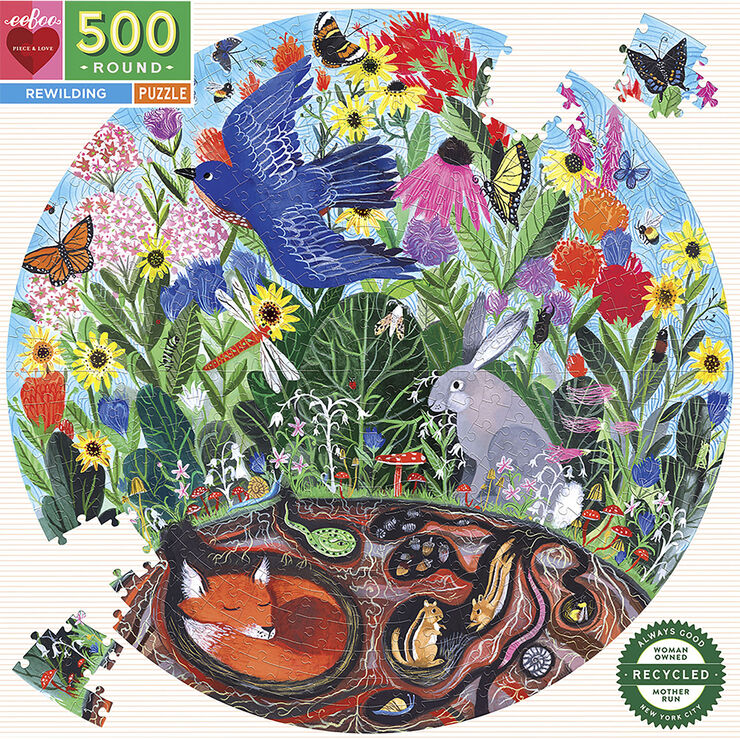 eeBoo eeBoo - Rundt puslespil 500 brk - Rewilding