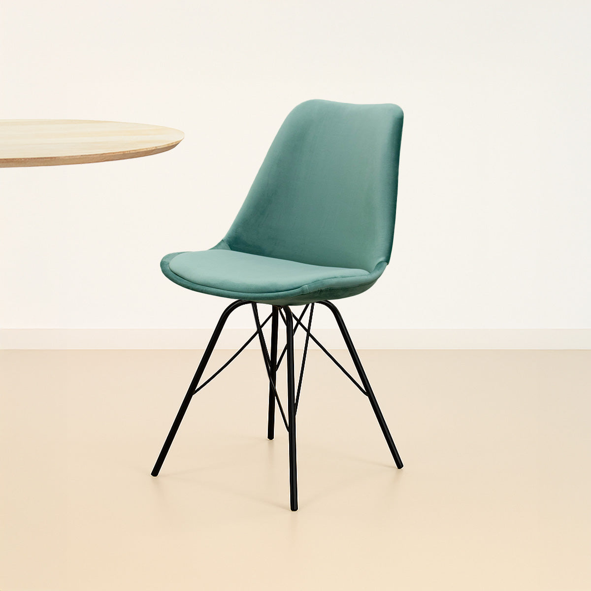 Kick kuipstoel Velvet - Mintgroen