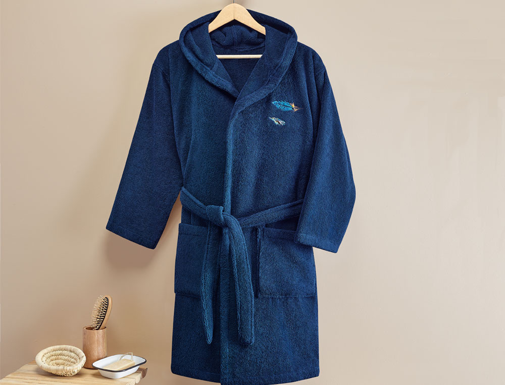 Peignoir femme-Bleu de Paon