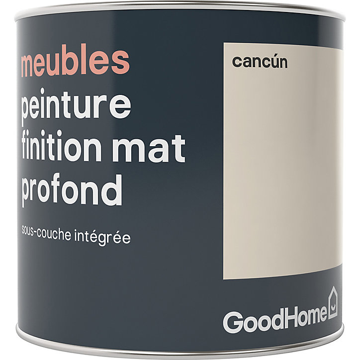 Peinture de rénovation meubles GoodHome beige Cancún mat profond 0,5L