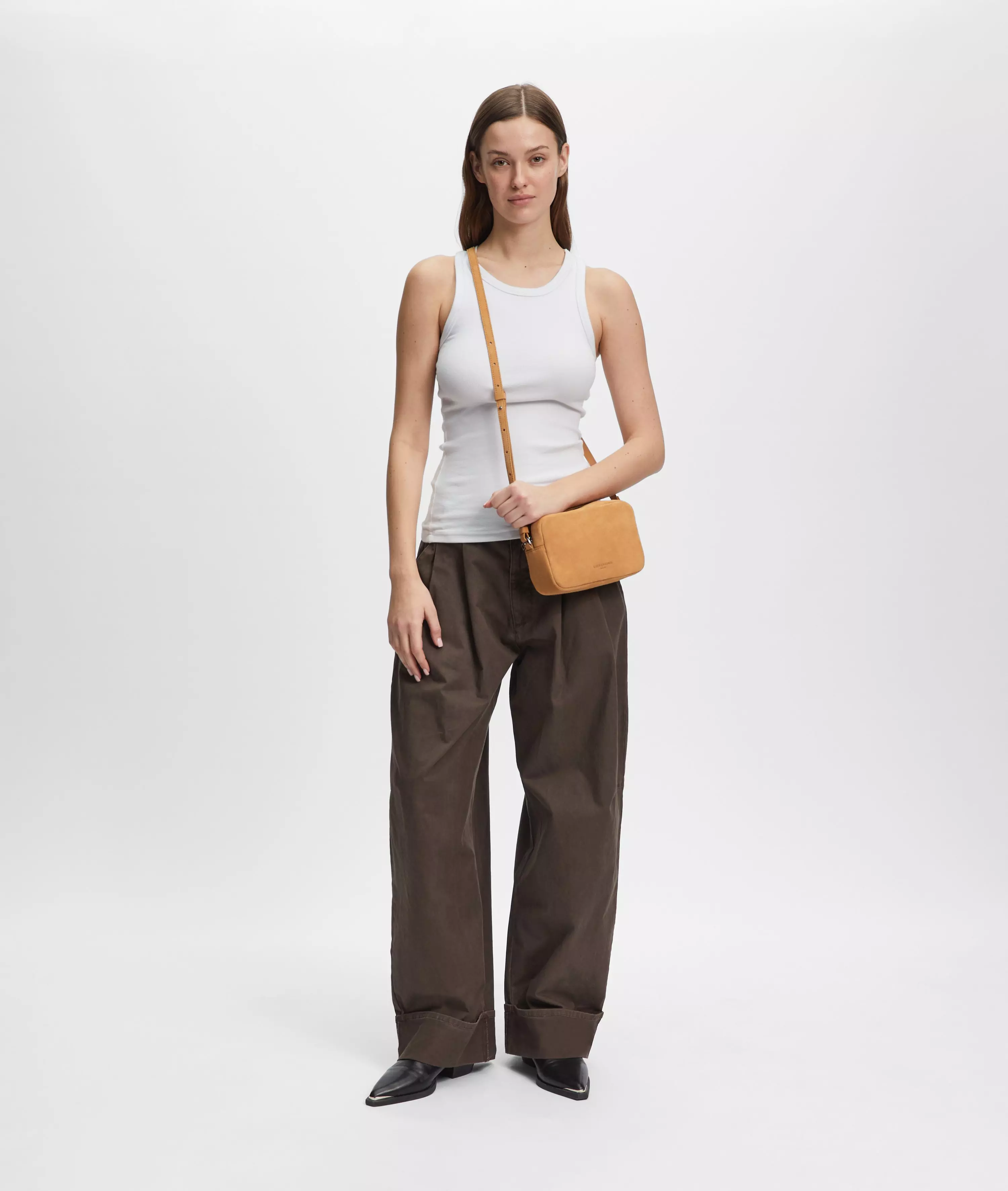 Crossbody Handy suede shoulder bag