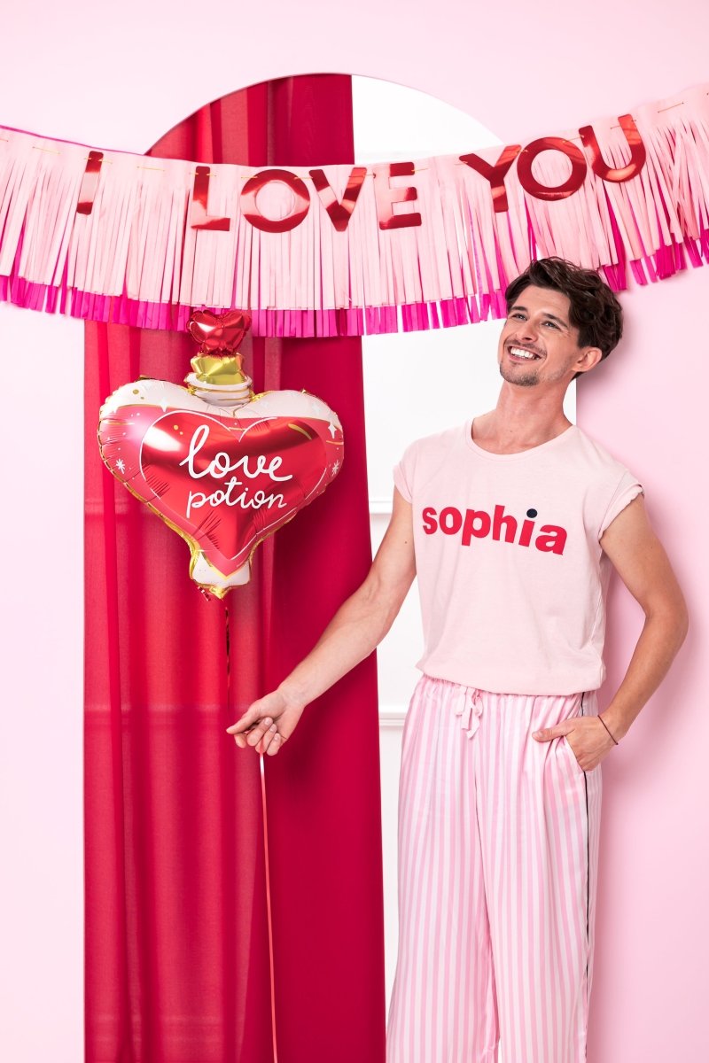 Rood Roze Banner I Love You 1,5m