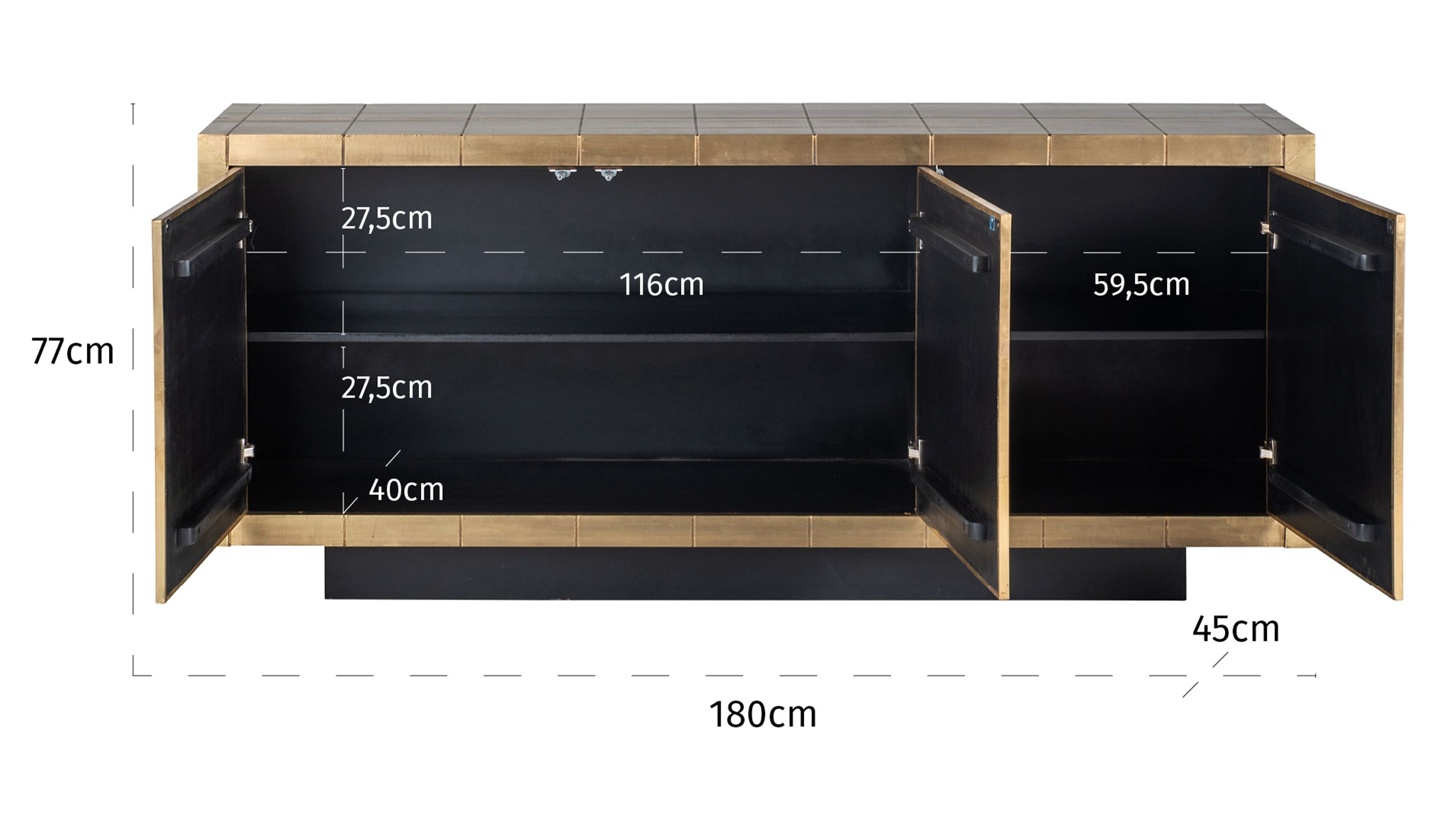 Dressoir 211247 Collada B180 x D45 x H77 cm