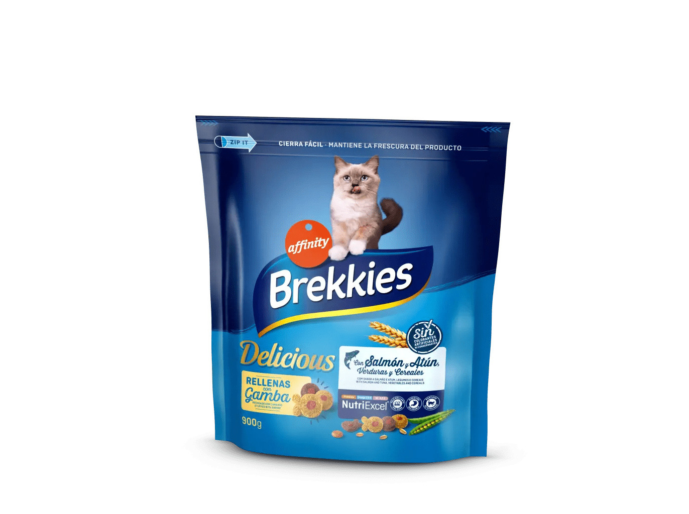 RAÇÃO GATO BREKKIES DELICIOUS PEIXE 900GR