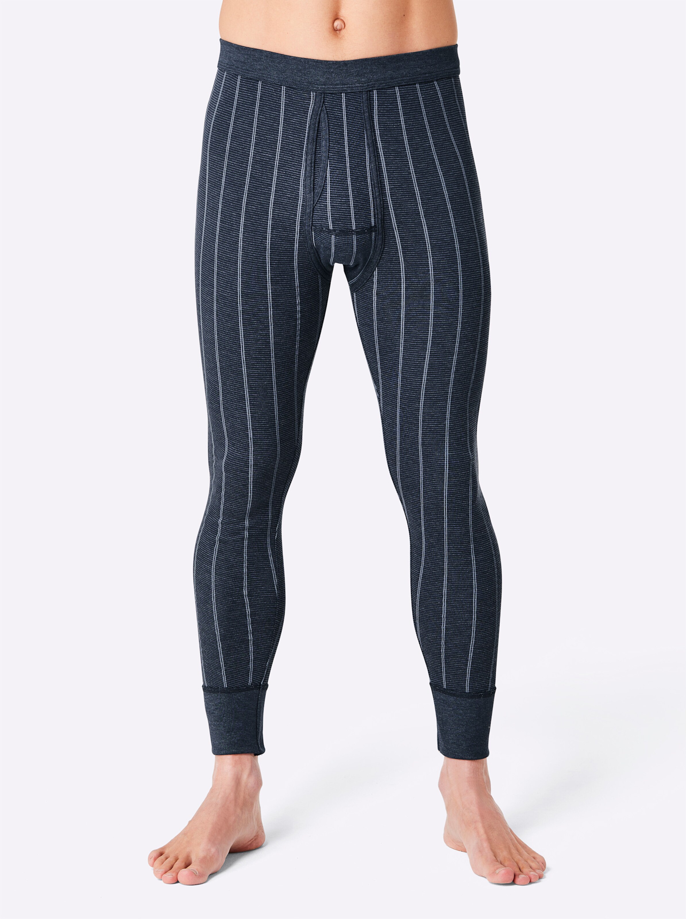 Hose lang in marine + hellblau