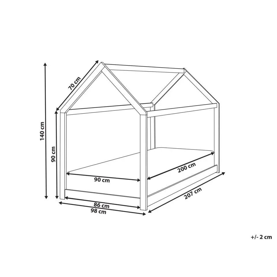 TOSSE - Kinderbed - Wit - 90 x 200 cm - Hout